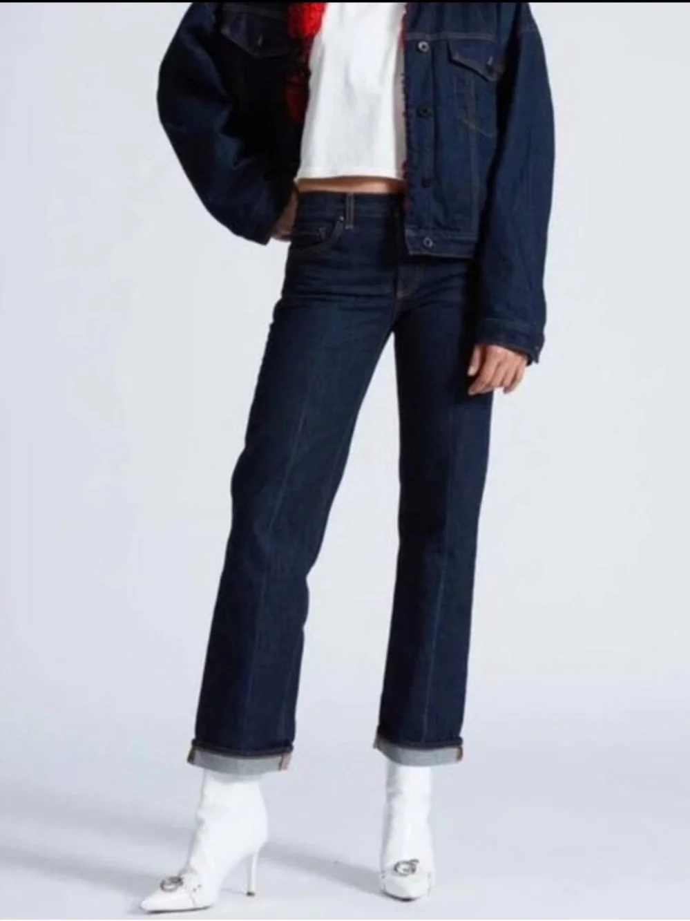 ASKK NY Low Rise Straight Baby Cuff Japanese Denim Jeans